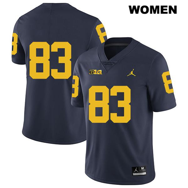 Women's NCAA Michigan Wolverines Erick All #83 No Name Navy Jordan Brand Authentic Stitched Legend Football College Jersey SX25J12AE